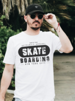 skate boarding white tshirt 1