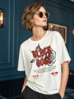 BLACK ROSE WOMENS OVERSIZED TSHIRT 4