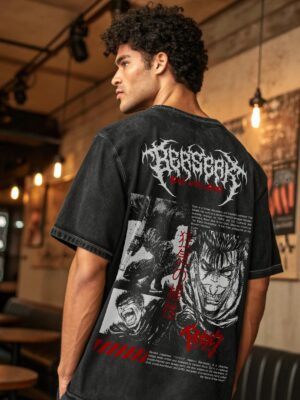 Berserk - Mens Acid Wash Oversized Tshirt
